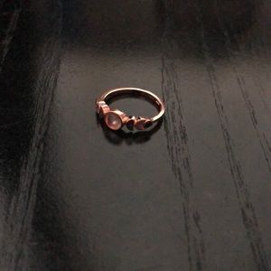 Rose Gold Colored Ring with Moon Stone Center